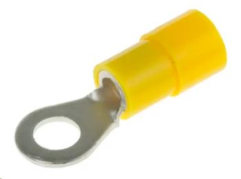 Cable eye 4-6mm2, hole M6, insulated, yellow, PVC