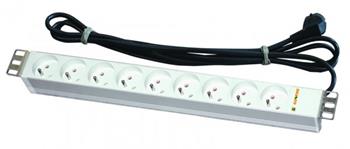 Conteg DP-RP-09-UTE, Power panel, 9x UTE, 1U, RAL7035, 3m cable