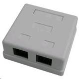 Data socket UTP CAT5e 2xRJ45 on plaster, white