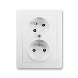 Double socket with socket turned by 45°