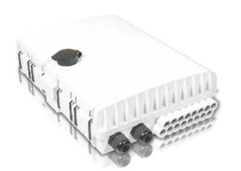 Fiber optic termination box for 16 fibers