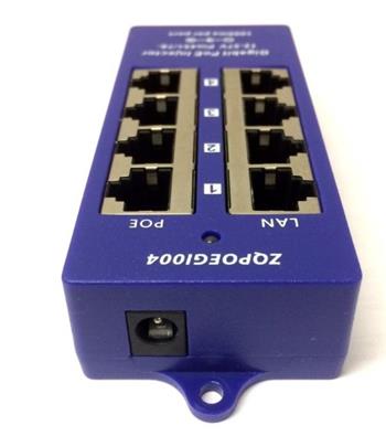 Gigabit shielded 4-port passive PoE panel