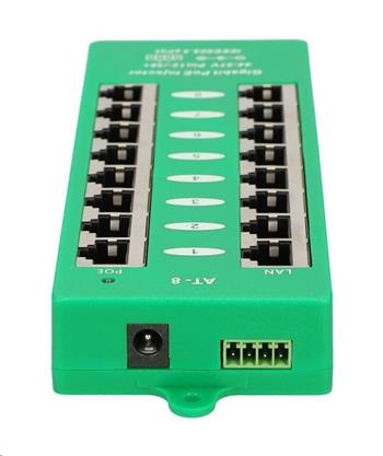 Gigabit shielded 8-port PoE panel, 802.3af/at