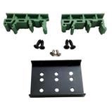 Green mounting clips for DIN rail-2 clips and screws