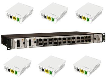 Huawei GPON kit 3: MA5801 GP16 + 500x EG8010Hv6, oficiální CZ distribuce