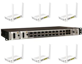 Huawei GPON kit 4: MA5801 GP16 + 500x EG8145V5, oficiální CZ distribuce