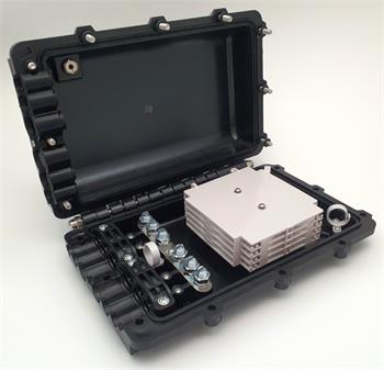 Optical cable coupler, up to 96 splices