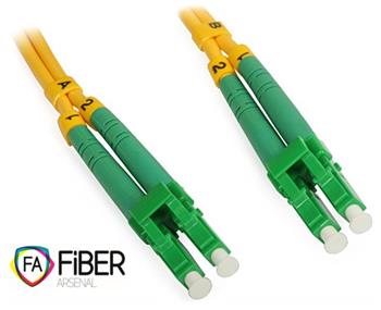 Optical patchcord, 9/125, LC/APC-LC/APC, SM, duplex, 2m