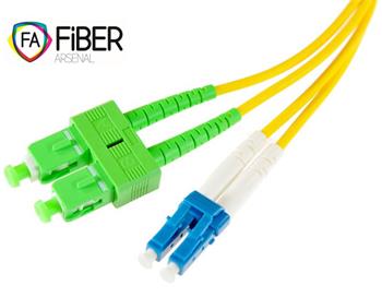 Optical patchcord, 9/125, SC/APC-LC/PC, SM, duplex, 1m