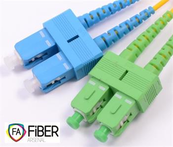 Optical patchcord, 9/125, SC/PC-SC/APC, SM, duplex, 2m