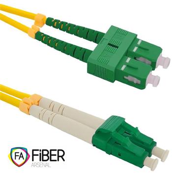 Optický patchcord, 9/125, SC/APC-LC/APC, SM, duplex, 1m