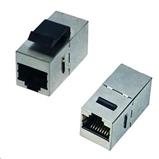 Panel connector, STP, CAT6, 2xRJ45, straight