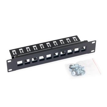 Patch panel 10", CAT5e, UTP, 10x RJ45, 1U