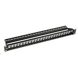 Patch panel Solarix Modular Unassigned 10G, Cat 6a STP, 24 Ports, Black 1U