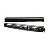 Patchpanel 19", CAT5e, STP, 24x RJ45, 1U, installed