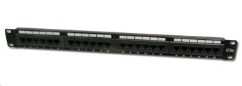 Patchpanel 19", CAT5e, UTP, 24x RJ45, 1U, installed