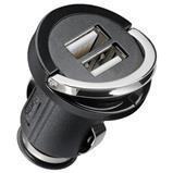 Power 12-24V car adapter to 2xUSB 2.1A with low profile