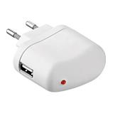 Power and charging adapter 230V to USB, 1A, white color