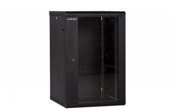 RACK LanTechnic, 19", 18U, 600x600mm, glass door, wall-mounted, one-piece, black