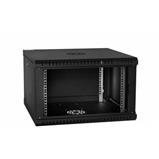 RACK LanTechnic, 19", 6U, 600x600mm, glass door, wall-mounted, one-piece, black