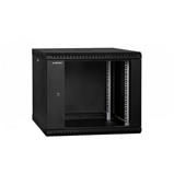 RACK LanTechnic, 19", 9U, 600x600mm, glass door, wall-mounted, one-piece, black
