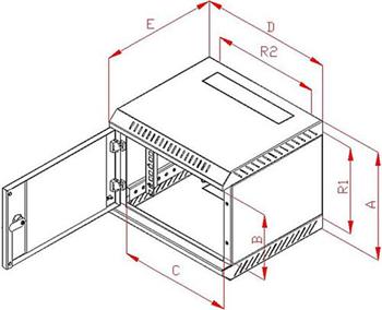 RACK Triton , 10", 4U, 310x260mm, nástěnný - RBA-04-AS3-CAX-C1