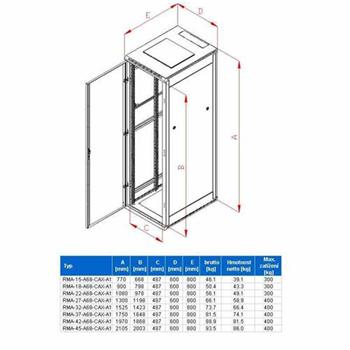 RACK Triton , 19", 22U, 600x800mm, stojanový - RMA-22-A68-CAX-A1