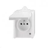 Socket with lid IP44 white