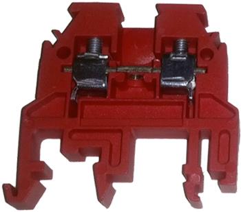 Terminal block RSA 4 on DIN rail, red