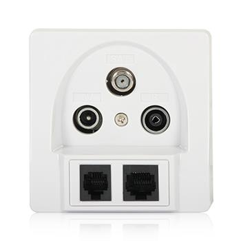 TV/R/SAT/RJ45/RJ11 terminal socket